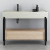 Мебельный комплект с раковиной, ящиком и стальной консолью Cielo Plinio 115, светло-серый c черным (PNLA115-PM+PNST115-NM+PNC115E-RS) Cielo Мебельные комплекты
