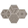Плитка Ornamenta Corebasics Patchwork Ashgrey Hexagon D60 (CB60PATCHA) Ornamenta Для кухни, Для общественных помещений, Для жилых помещений, Для ванной