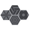 Плитка Ornamenta Corebasics Patchwork Grey Hexagon D60 (CB60PATCHG) Ornamenta Для кухни, Для общественных помещений, Для жилых помещений, Для ванной