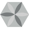 Плитка Ornamenta Electra Flower Mercury Hexagon D40 (EL40FM) Ornamenta Для кухни, Для общественных помещений, Для жилых помещений, Для ванной