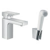 Смеситель для раковины с гигиеническим душем Hansgrohe Vernis Blend 100, хром (71216000) Для раковины Хром