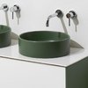 Керамическая раковина 40 см Simas Folio, темно-зеленый матовый (FO01-Matte MIRTO) На столешницу, На тумбу Круглые