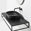Керамическая раковина 60 см Simas Folio, черный матовый (FO02-Matte BLACK) На столешницу, На тумбу Овальные