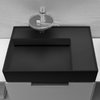 Керамическая раковина 60 см со скрытым сливом Laufen Kartell, черный матовый (H8103347161111) На столешницу, На тумбу, Подвесные Прямоугольные