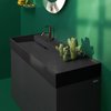 Керамическая раковина 120 см со скрытым сливом Laufen Kartell, черный матовый (H8133327161111) На столешницу, На тумбу, Подвесные Прямоугольные