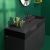 Керамическая раковина 120 см со скрытым сливом Laufen Kartell, черный матовый (H8133337161111) На столешницу, На тумбу, Подвесные Прямоугольные