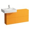 Боковая стенка с одной дверцей и двумя створками, раковина слева, 120 см Laufen Kartell, оранжевый (H4082910336431) Laufen Тумбы