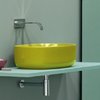 Раковина накладная 55 см NIC Design Semplice, желтый глянцевый (001 376.071) На столешницу, На тумбу Овальные