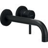 Смеситель для раковины настенный, длина излива 200 мм Nobili Live, velvet black (LV00199/1BM) Для раковины Черный матовый
