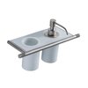 Подвесной двойной держатель для стакана и дозатора Treemme 22mm, нержавеющая сталь (IT8371ISZZZZ) Держатели для аксессуаров, Держатели для зубных щеток Treemme