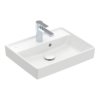 Раковина 50х40 Villeroy&Boch Collaro, White Alpin (43345G01) На столешницу, Подвесные Прямоугольные