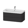 Мебельный комплект 97,5х49 см, 1 отверстие под смеситель Duravit Happy D.2 Plus, графит (HP4348O8080) Duravit Мебельные комплекты