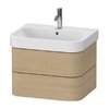 Тумба подвесная под раковину, 2 ящика, 62,5х49 см Duravit Happy D.2 Plus, дуб (HP4386071710000) Duravit Тумбы