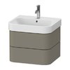Тумба підвісна під раковину, 2 ящики, 57, 5х49 см Duravit Happy D. 2 Plus, сірий камінь (HP4385092920000) Duravit Тумби