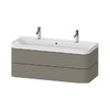Мебельный комплект с раковиной на 2 смесителя 117,5х49 см, Duravit Happy D.2 Plus, серый камень (HP4379O92920000) Duravit Мебельные комплекты