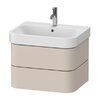 Тумба подвесная под раковину, 2 ящика, 62,5х49 см Duravit Happy D.2 Plus, серо-коричневый супер матовый (HP4386083830000) Duravit Тумбы