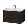 Мебельный комплект 77,5х49 см, 2 отверстия под смеситель Duravit Happy D.2 Plus, орех (HP4637E6969) Duravit Мебельные комплекты