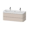 Мебельный комплект с раковиной на 2 смесителя 117,5х49 см, Duravit Happy D.2 Plus, серо-коричневый супер матовый (HP4379O83830000) Duravit Мебельные комплекты