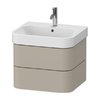 Тумба підвісна під раковину, 2 ящики, 57, 5х49 см Duravit Happy D. 2 Plus, сіро-коричневий (HP4385060600000) Duravit Тумби