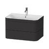 Мебельный комплект 77,5х49 см, 1 отверстие под смеситель Duravit Happy D.2 Plus, графит (HP4637O8080) Duravit Мебельные комплекты