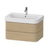 Тумба подвесная под раковину, 2 ящика, 77,5х49 см Duravit Happy D.2 Plus, дуб (HP4387071710000) Duravit Тумбы