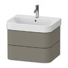 Тумба підвісна під раковину, 2 ящики, 62, 5х49 см Duravit Happy D. 2 Plus, сірий камінь (HP4386092920000) Duravit Тумби