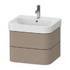 Тумба подвесная под раковину, 2 ящика, 57,5х49 см Duravit Happy D.2 Plus, льняной декор (HP4385075750000) Duravit Тумбы