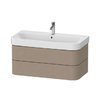 Тумба подвесная под раковину, 2 ящика, 97,5х49 см Duravit Happy D.2 Plus, льняной декор (HP4388075750000) Duravit Тумбы