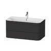 Мебельный комплект 97,5х49 см, 1 отверстие под смеситель Duravit Happy D.2 Plus, графит (HP4638O8080) Duravit Мебельные комплекты