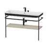 Мебельный комплект с раковиной на 2 отверстия и консолью, 117,5х49 см, Duravit Happy D.2 Plus, серо-коричневый (HP4739E60600000) Duravit Мебельные комплекты