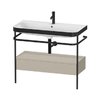 Мебельный комплект с раковиной на 1 отверстие и консолью, 97,5х49 см, Duravit Happy D.2 Plus, серо-коричневый (HP4743O6060) Duravit Мебельные комплекты
