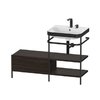 Мебельный комплект с раковиной на 2 отверстия и консолью, 120х49 см, Duravit Happy D.2 Plus, орех (HP4745E6969) Duravit Мебельные комплекты