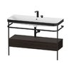 Мебельный комплект с раковиной на 2 отверстия и консолью, 117,5х49 см, Duravit Happy D.2 Plus, орех (HP4744E69690000) Duravit Мебельные комплекты