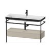 Мебельный комплект с раковиной на 1 отверстие и консолью, 117,5х49 см, Duravit Happy D.2 Plus, серо-коричневый (HP4744O60600000) Duravit Мебельные комплекты