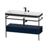 Мебельный комплект с раковиной на 2 отверстия и консолью, 117,5х49 см, Duravit Happy D.2 Plus, темно-синий (HP4744E98980000) Duravit Мебельные комплекты