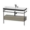 Мебельный комплект с раковиной на 2 отверстия и консолью, 117,5х49 см, Duravit Happy D.2 Plus, серый камень (HP4744E92920000) Duravit Мебельные комплекты
