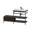 Меблевий комплект з раковиною на 2 отвори і консоллю, 140х49 см, Duravit Happy D. 2 Plus, горіх (HP4747E6969) Duravit Меблеві комплекти
