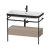 Мебельный комплект с раковиной на 1 отверстие и консолью, 97,5х49 см, Duravit Happy D.2 Plus, льняной декор (HP4743O7575) Duravit Мебельные комплекты