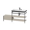 Меблевий комплект з раковиною на 2 отвори і консоллю, 160х49 см, Duravit Happy D. 2 Plus, сіро-коричневий (HP4748E6060) Duravit Меблеві комплекти