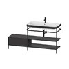 Мебельный комплект с раковиной на 1 отверстие и консолью, 160х49 см, Duravit Happy D.2 Plus, графит (HP4748O8080) Duravit Мебельные комплекты