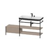 Мебельный комплект с раковиной на 2 отверстия и консолью, 160х49 см, Duravit Happy D.2 Plus, льняной декор (HP4748E7575) Duravit Мебельные комплекты