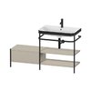 Мебельный комплект с раковиной на 1 отверстие и консолью, 140х49 см, Duravit Happy D.2 Plus, серо-коричневый (HP4747O6060) Duravit Мебельные комплекты