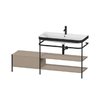Мебельный комплект с раковиной на 1 отверстие и консолью, 160х49 см, Duravit Happy D.2 Plus, льняной декор (HP4748O7575) Duravit Мебельные комплекты