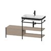 Мебельный комплект с раковиной на 1 отверстие и консолью, 140х49 см, Duravit Happy D.2 Plus, льняной декор (HP4747O7575) Duravit Мебельные комплекты