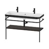 Мебельный комплект с раковиной на 2 смесителя и консолью, 117,5х49 см, Duravit Happy D.2 Plus, орех (HP4759O69690000) Duravit Мебельные комплекты