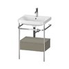Мебельный комплект с раковиной на 1 отверстие и консолью, 57,5х49 см, Duravit Happy D.2 Plus, серый камень (HP4840O9292) Duravit Мебельные комплекты