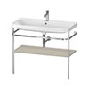 Мебельный комплект с раковиной на 1 отверстие и консолью, 97,5х49 см, Duravit Happy D.2 Plus, серо-коричневый (HP4838O6060) Duravit Мебельные комплекты