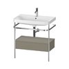 Меблевий комплект з раковиною на 1 отвір і консоллю, 77, 5х49 см, Duravit Happy D. 2 Plus, сірий камінь (HP4842O9292) Duravit Меблеві комплекти