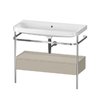 Мебельный комплект с раковиной без отверстия и консолью, 97,5х49 см, Duravit Happy D.2 Plus, серо-коричневый (HP4843N6060) Duravit Мебельные комплекты