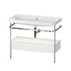 Мебельный комплект с раковиной без отверстия и консолью, 97,5х49 см, Duravit Happy D.2 Plus, белый шелковисто-матовый (HP4843N3939) Duravit Мебельные комплекты